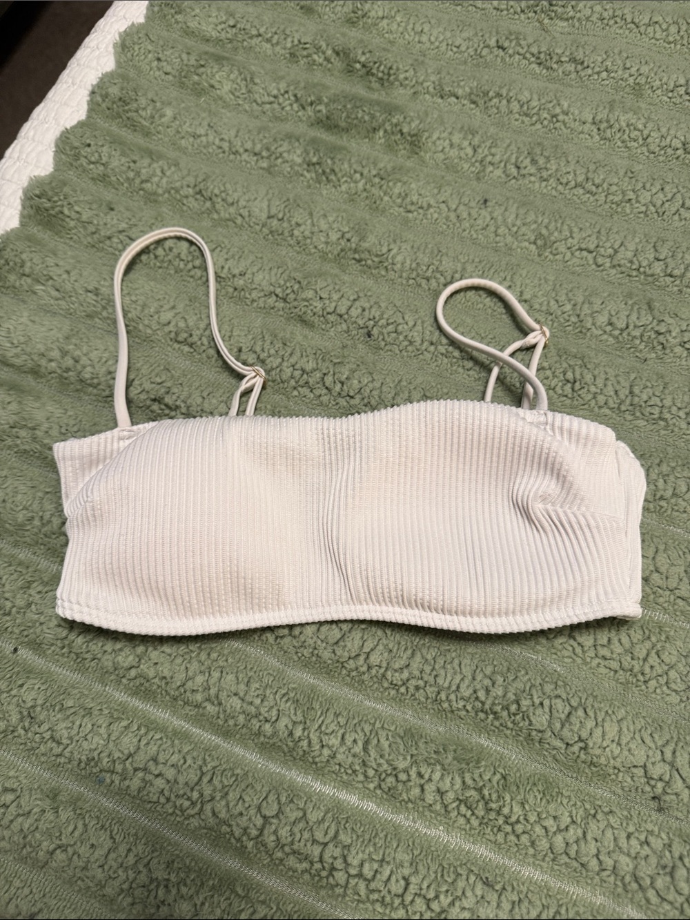 Hollister Ribbed Bandeau bikini with Adjustable Straps
